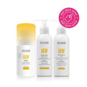Набор №4 BABE LABORATORIOS (Бабе Лабораториос) Дезодорант-антиперспирант 50 мл + Молочко для тела 100 мл + Мыло дерматологическое 100 мл